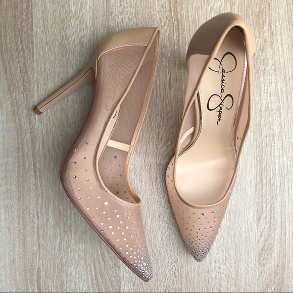 Jessica Simpson Shoes Crystal Embellished Heels Poshmark